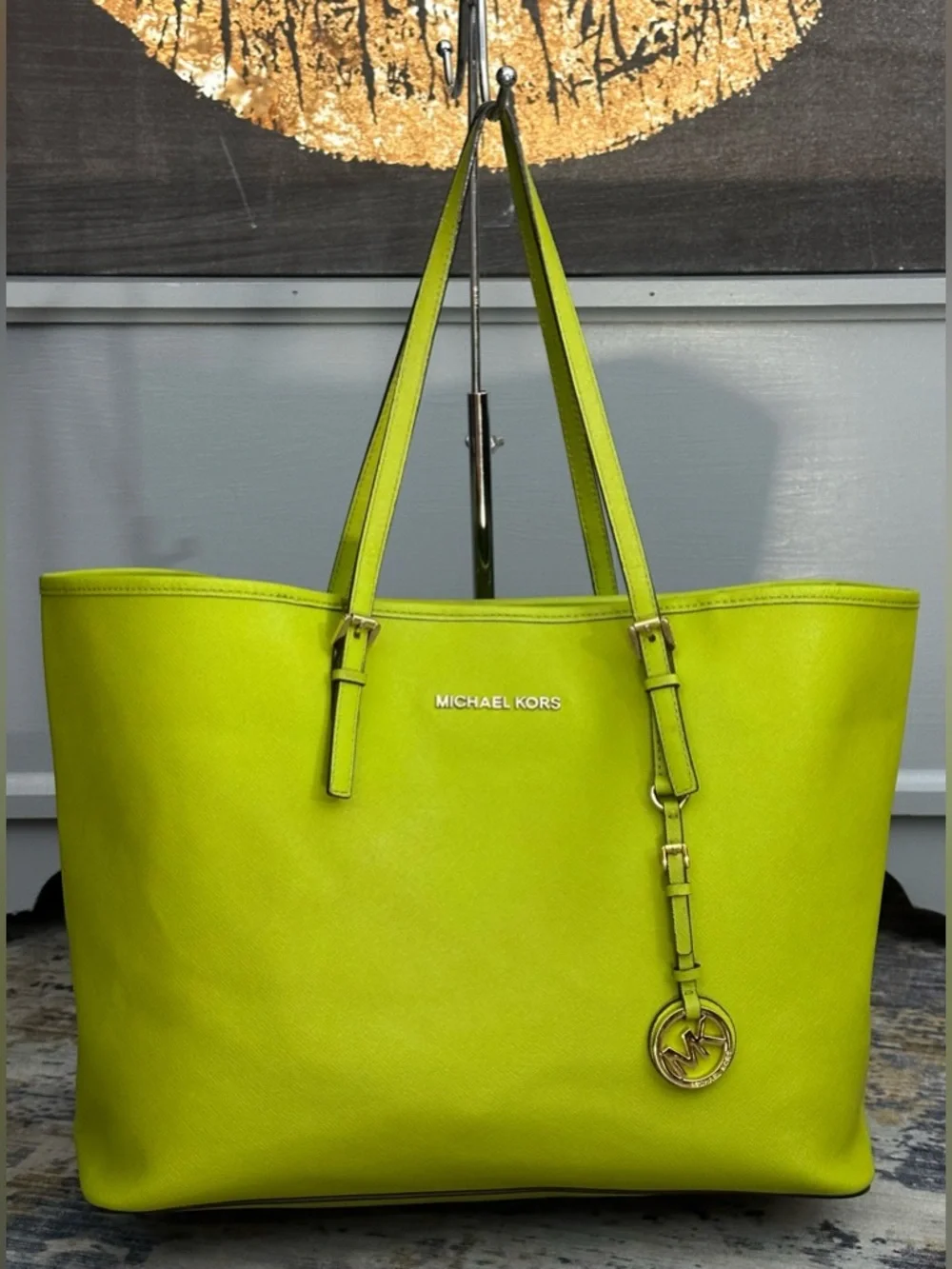 MICHAEL Michael Kors Jet Set Medium Leather Travel Tote - Picture 14 of 16